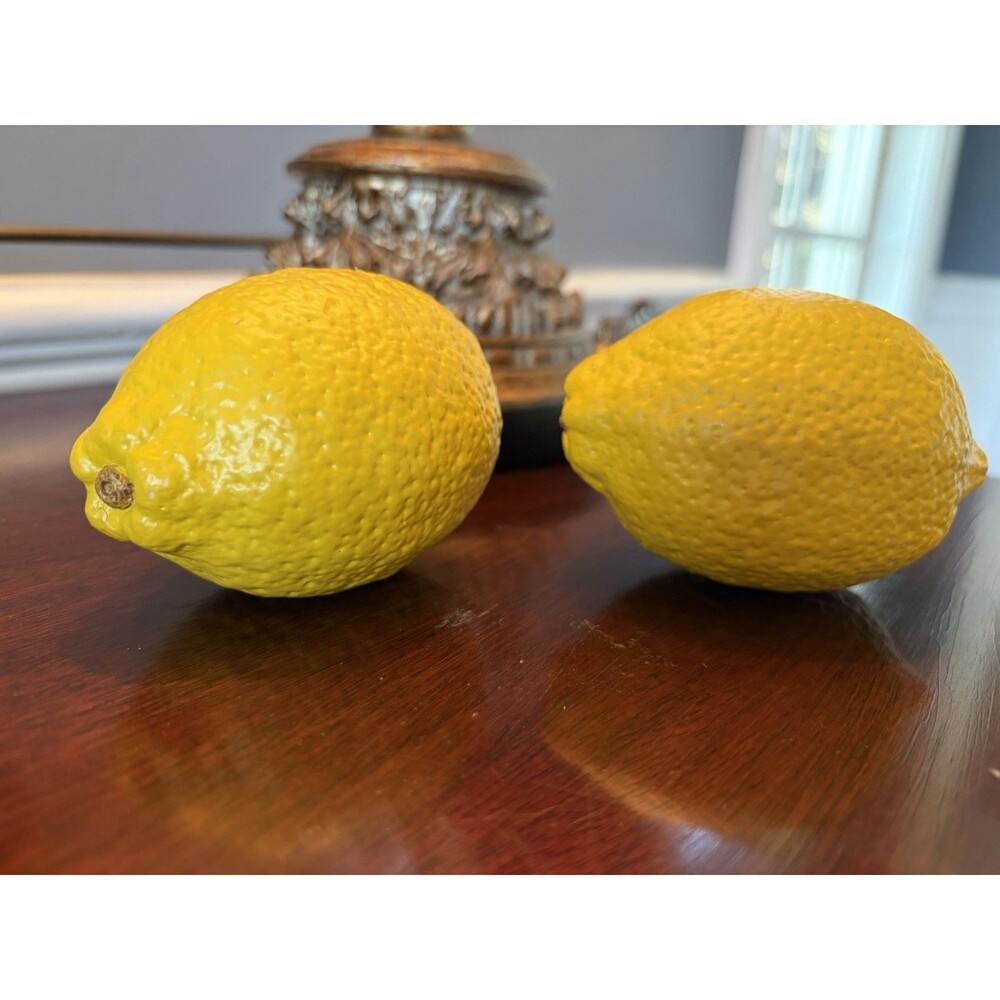 Vintage Italian Alabaster Lemons Set of 2